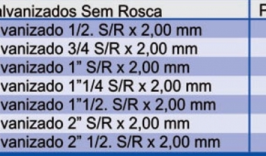 Tubo Galvanizado sem Rosca