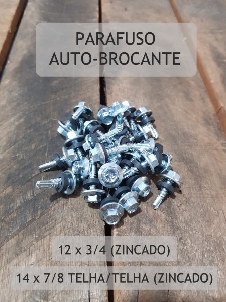 Parafuso Auto-Brocante (12 x 3/4 zincado e 14 x 7/8 telha/telha zincado)